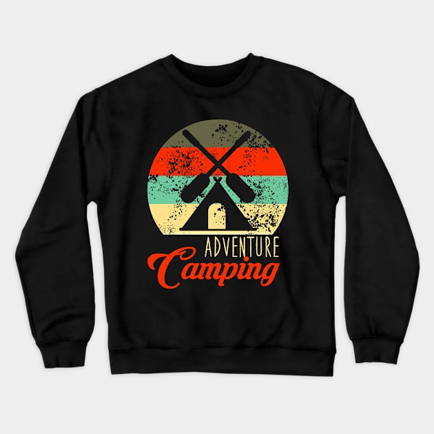 Camping Adventure Retro Crewneck Sweatshirt by Imutobi
